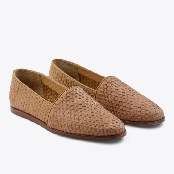 New! Nisolo Alejandro Woven Leather Slip On Loafer Men's Shoes in Almond - Picture 1 of 16